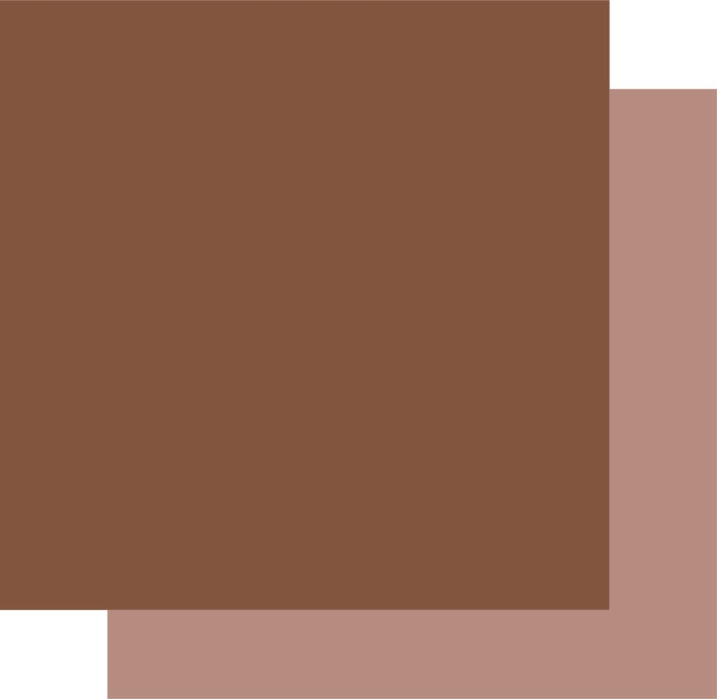 Front view of Chocolate Uniquely Creative Cardstock showing the main colour and a glimpse of the reverse side in a lighter tone.