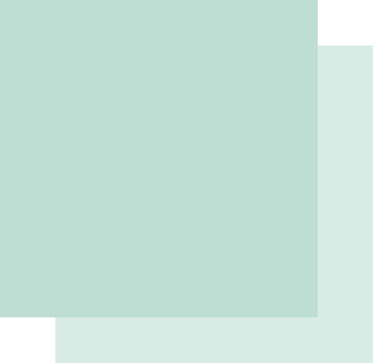 Uniquely Creative Mint Cardstock — stack showing front and reverse sides of the premium 250gsm double-sided 12 by 12 inch cardstock in soft mint