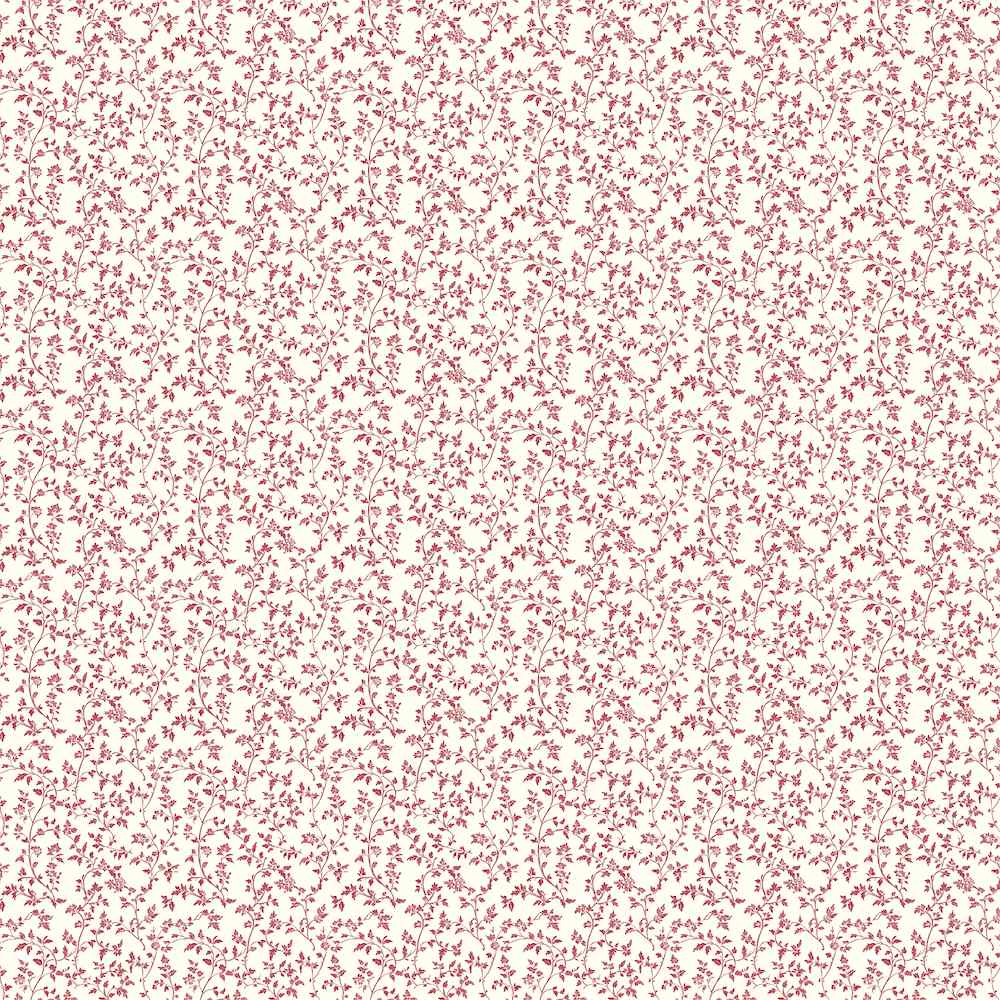 Home For The Holidays paper reverse with an all-over pattern of fine red floral vines on a pale background