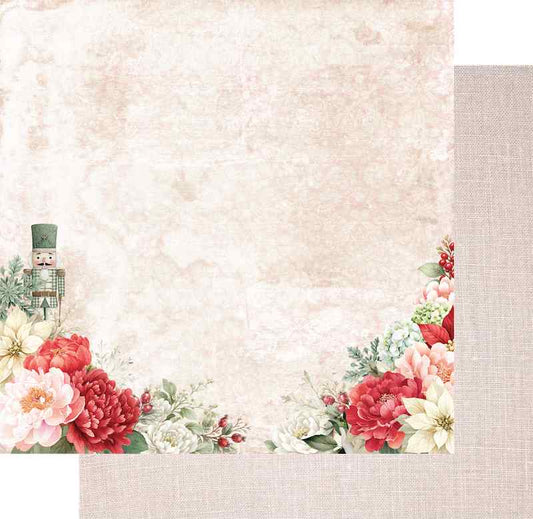 Uniquely Creative The Nutcracker double-sided paper preview with a pale floral front and pink-beige woven-look reverse