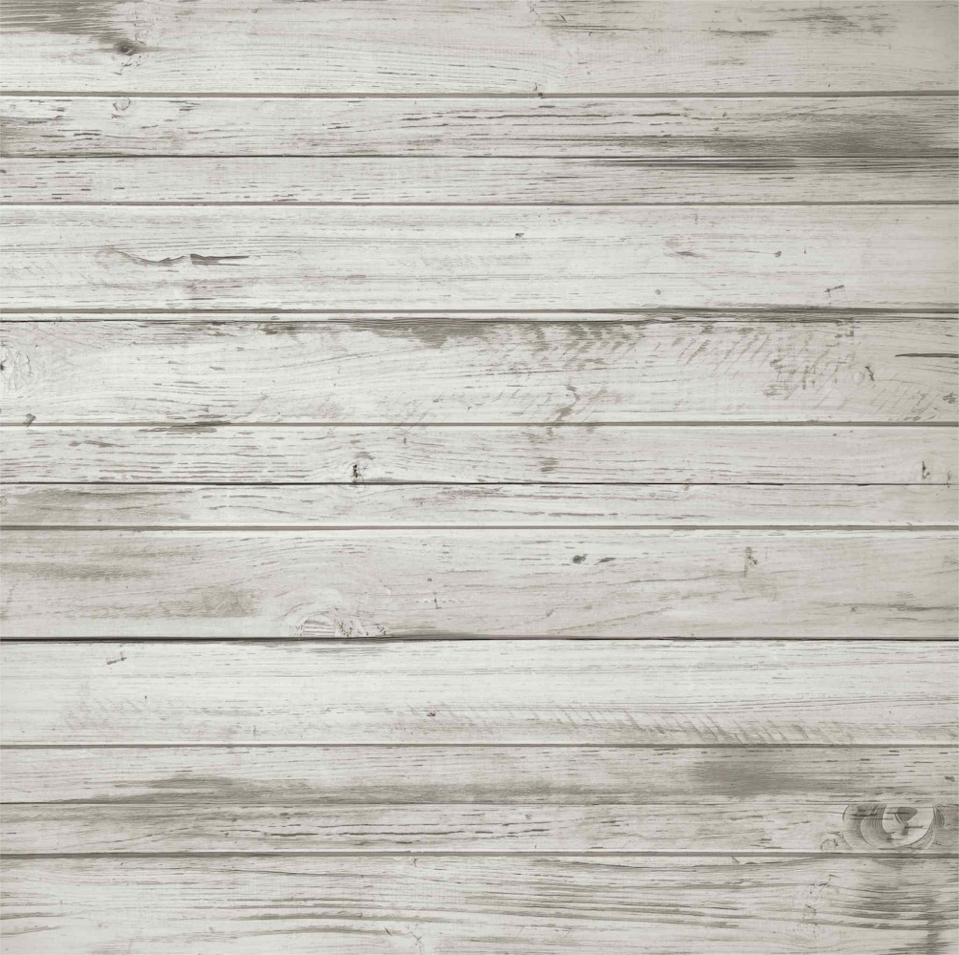 Uniquely Creative Delighted Curiosities Ephemeral Blooms 12x12 paper reverse side, featuring a distressed whitewashed timber plank pattern in warm grey and white