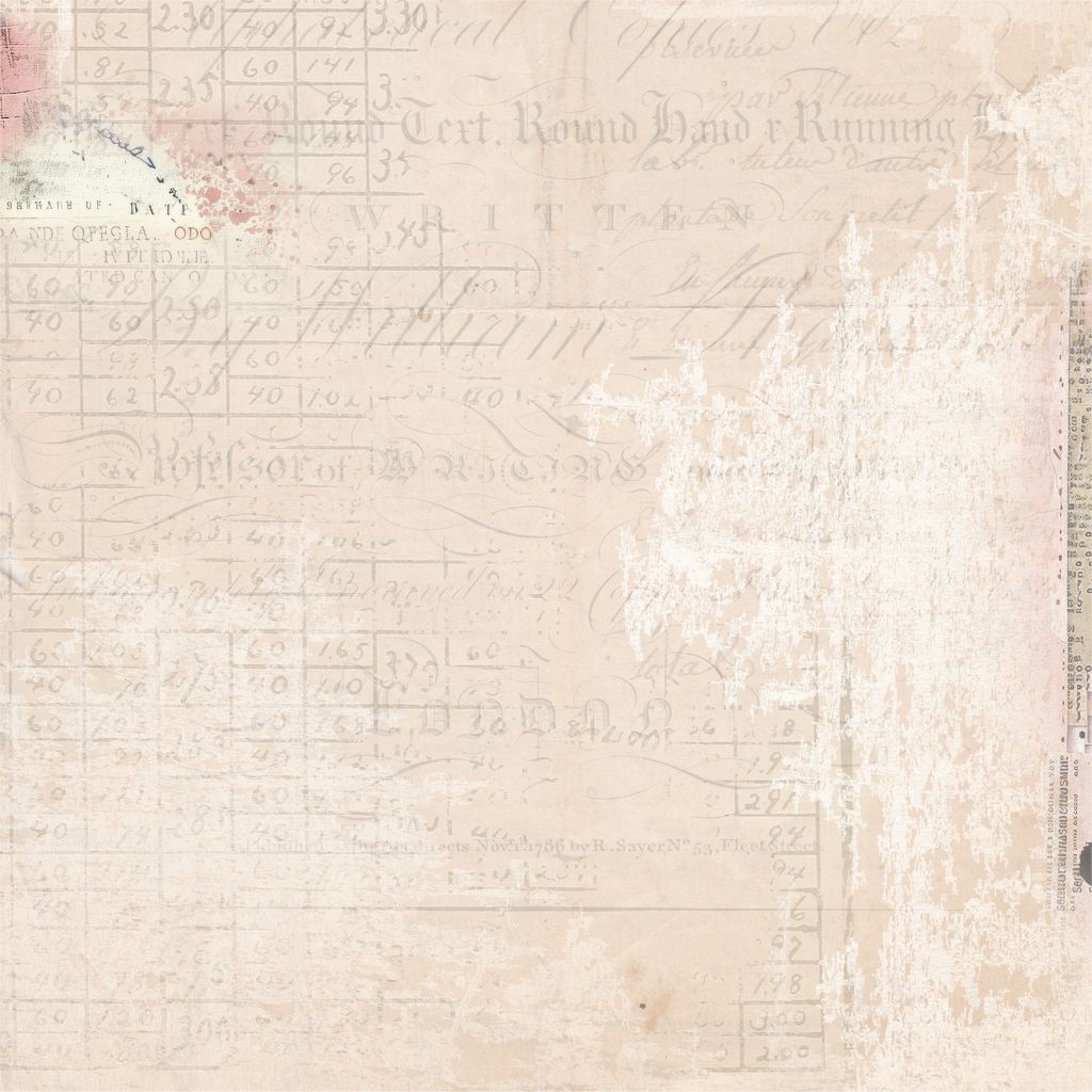 Uniquely Creative Dressed in Daydreams Dream Street paper reverse showing soft distressed blush pink wash over faded vintage text and ledger paper