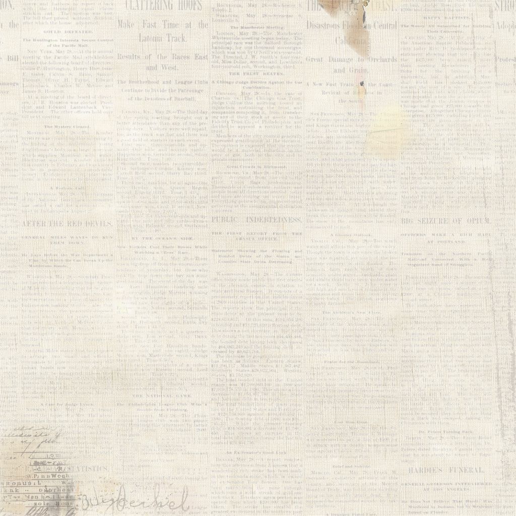 Uniquely Creative Dressed in Daydreams Kind of Lovely paper reverse showing soft cream vintage newsprint with faded text and aged ephemera
