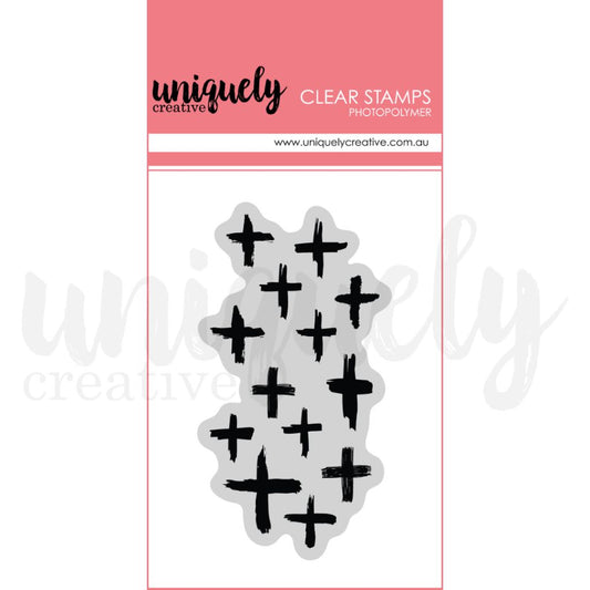 Random Crosses clear photopolymer stamp with hand-drawn cross pattern for textured backgrounds by Uniquely Creative 