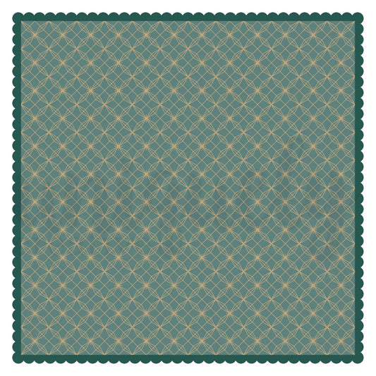 Father's Day Art Deco Decorative Background by Uniquely Creative — 12×12" 250gsm deep teal with gold geometric star pattern and teal scalloped border