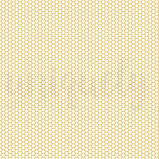 Uniquely Creative Honeycomb Foil Acetate 12x12 inch sheet showing an all-over small honeycomb hexagon grid pattern printed in gold foil on clear acetate