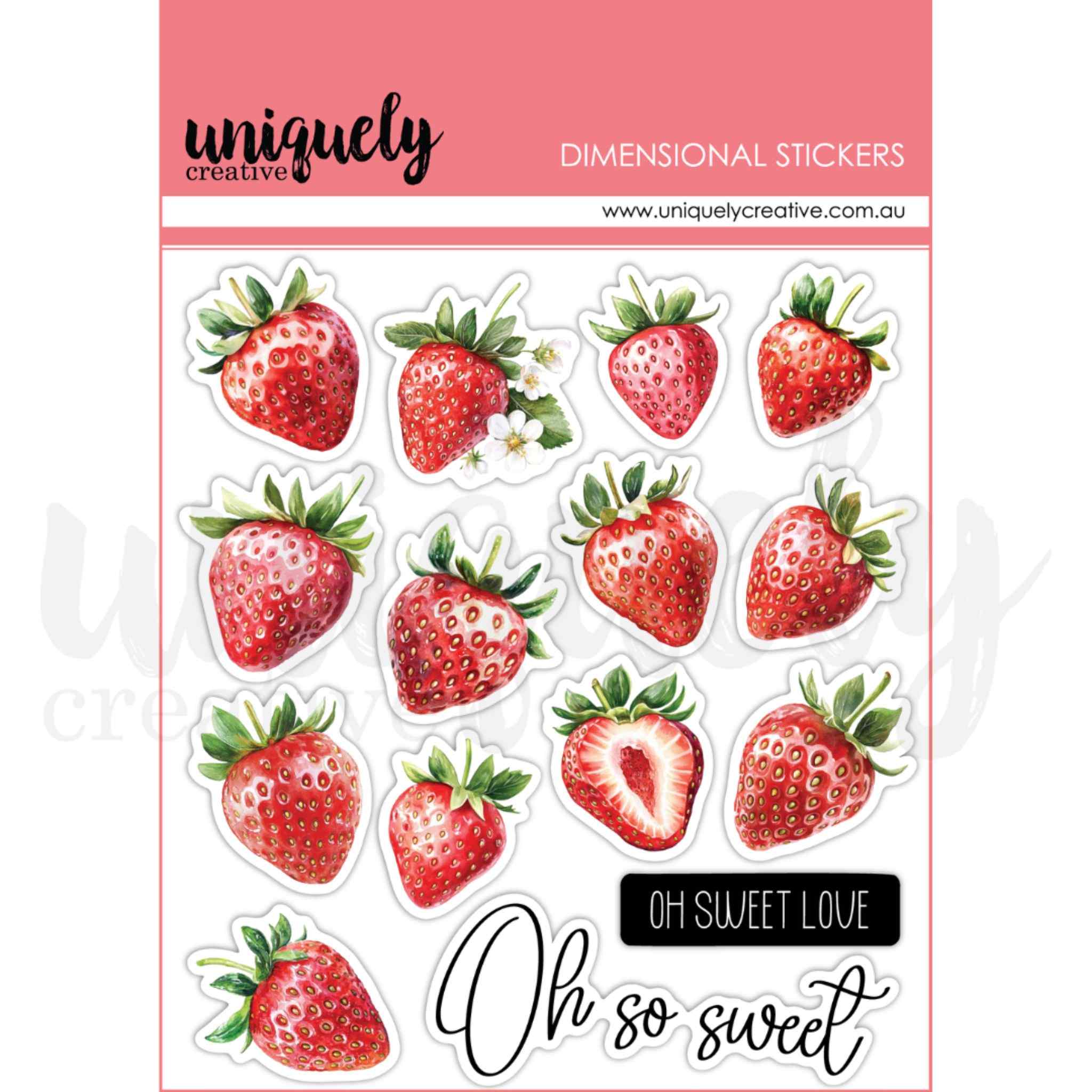 Oh So Lovely Dimensional Stickers | Uniquely Creative Strawberry ...