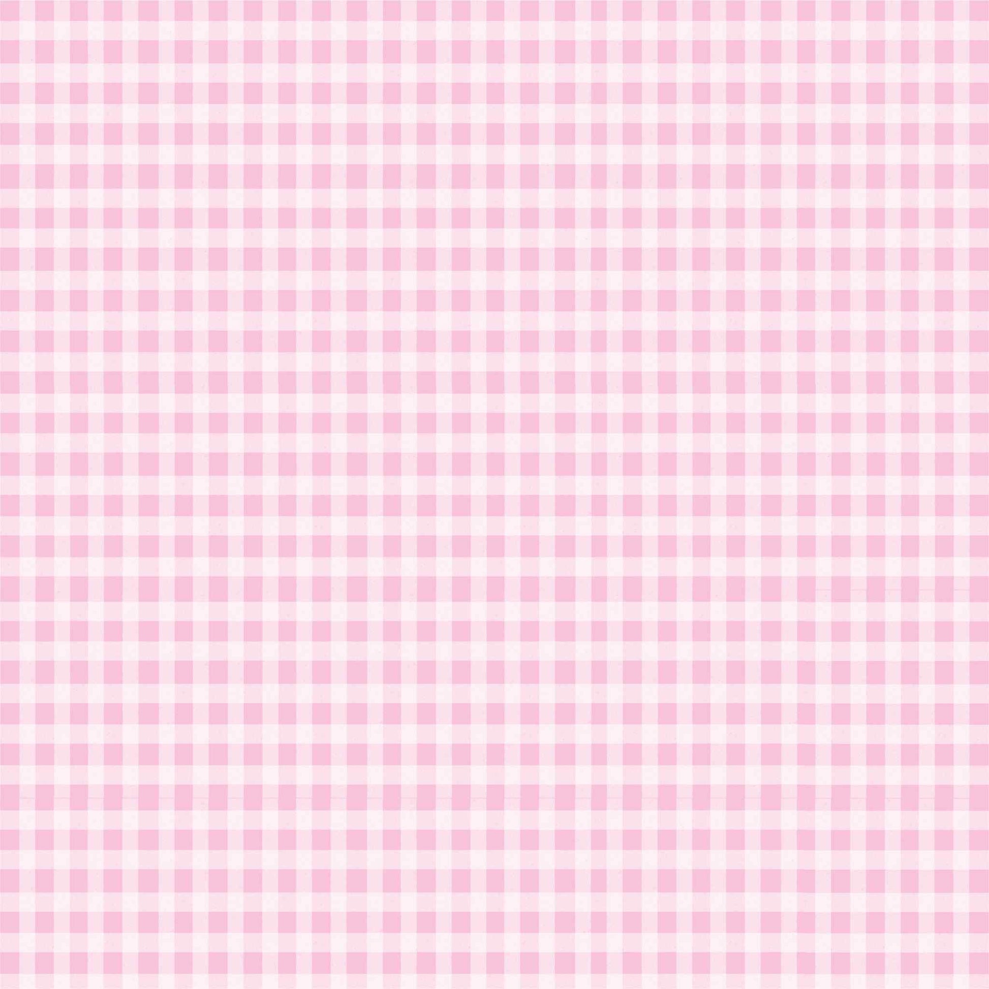 Reverse side of Uniquely Creative Oh So Lovely Oh Happy Days 12x12 paper showing soft pink gingham pattern