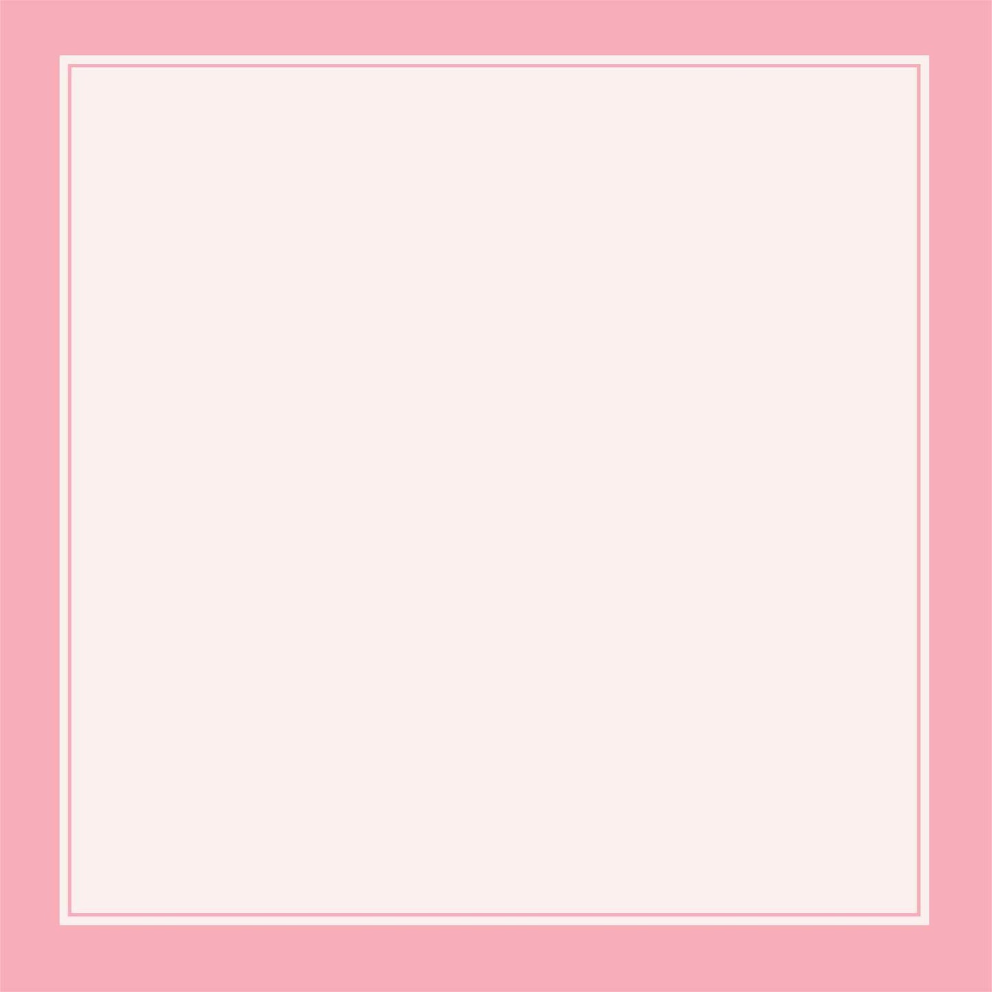 Front side of Uniquely Creative Oh So Lovely Oh My Goodness 12x12 paper featuring a soft blush background with a clean pink double-line border frame