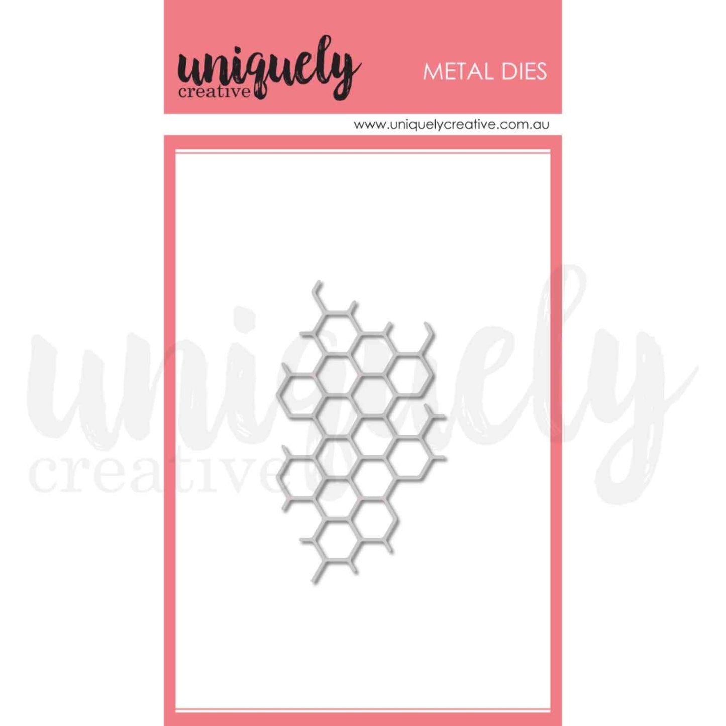  Uniquely Creative Sweet As Honey Honeycomb Texture Die, a single metal die in an irregular honeycomb hexagon grid pattern approximately 2 x 3.5 inches 