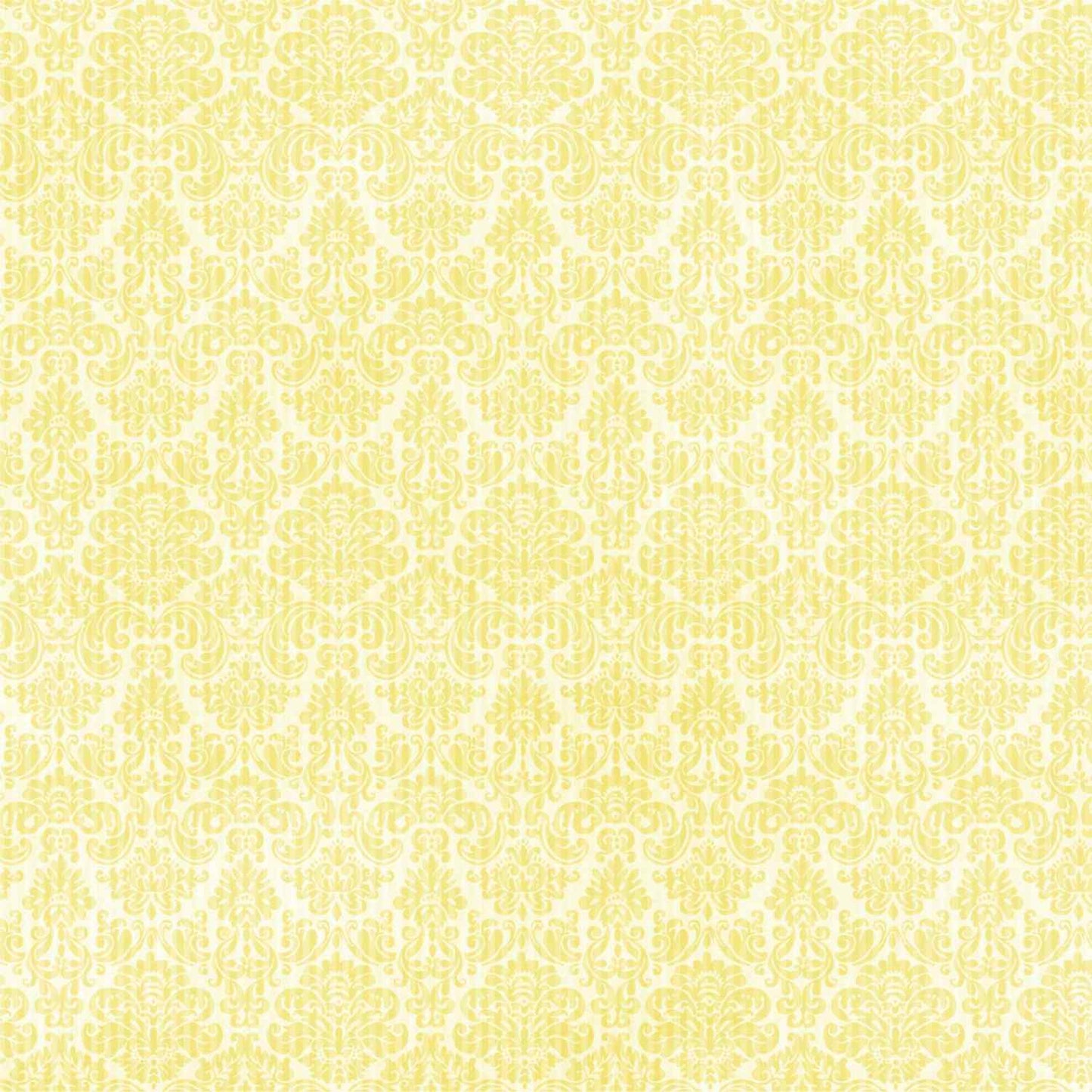 Uniquely Creative Sweet As Honey Picked Flowers 12x12 paper reverse side, soft lemon yellow all-over tonal damask pattern on cream background