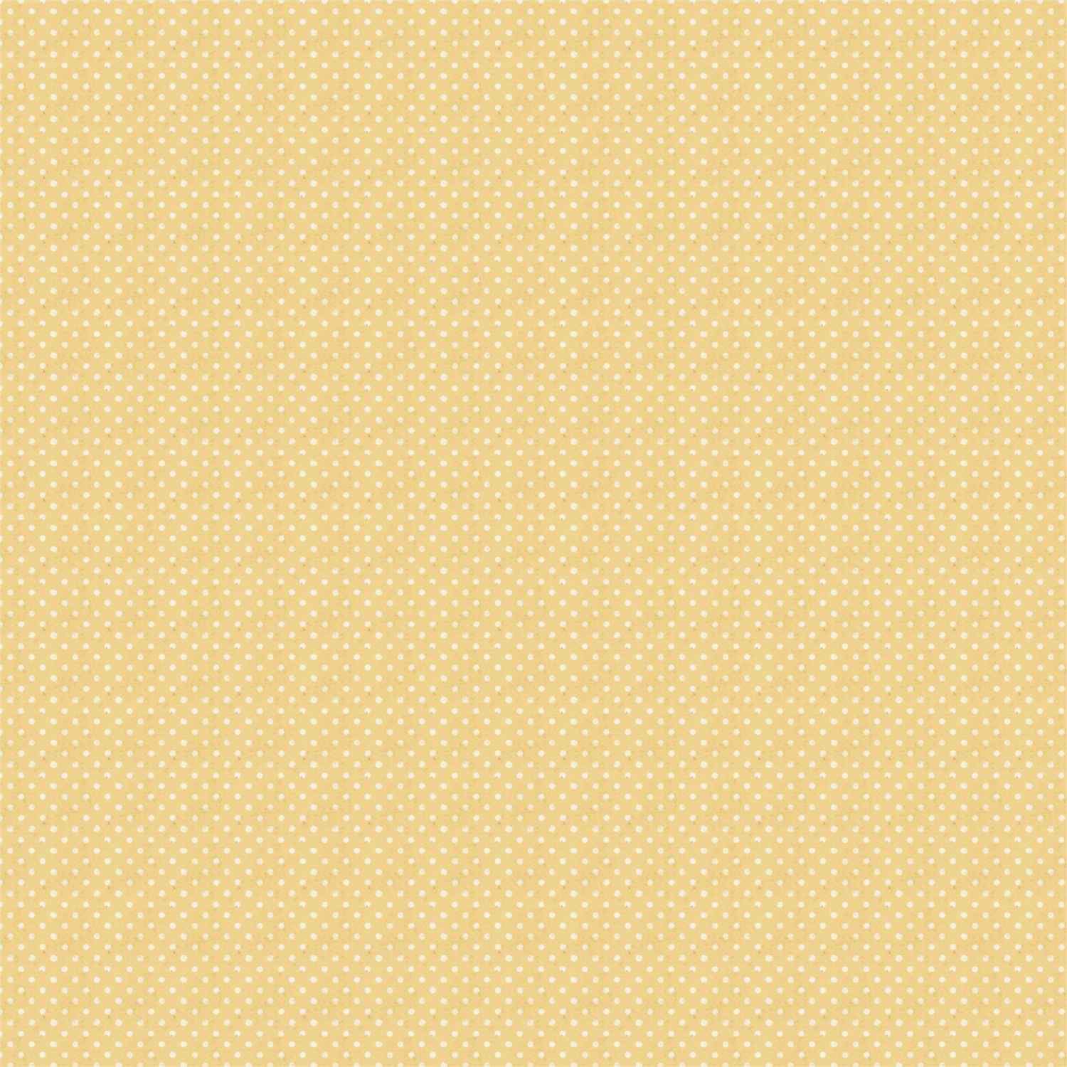 Uniquely Creative Sweet As Honey Sunny Days 12x12 paper reverse side, warm golden yellow background with an all-over tonal white mini polka dot pattern 
