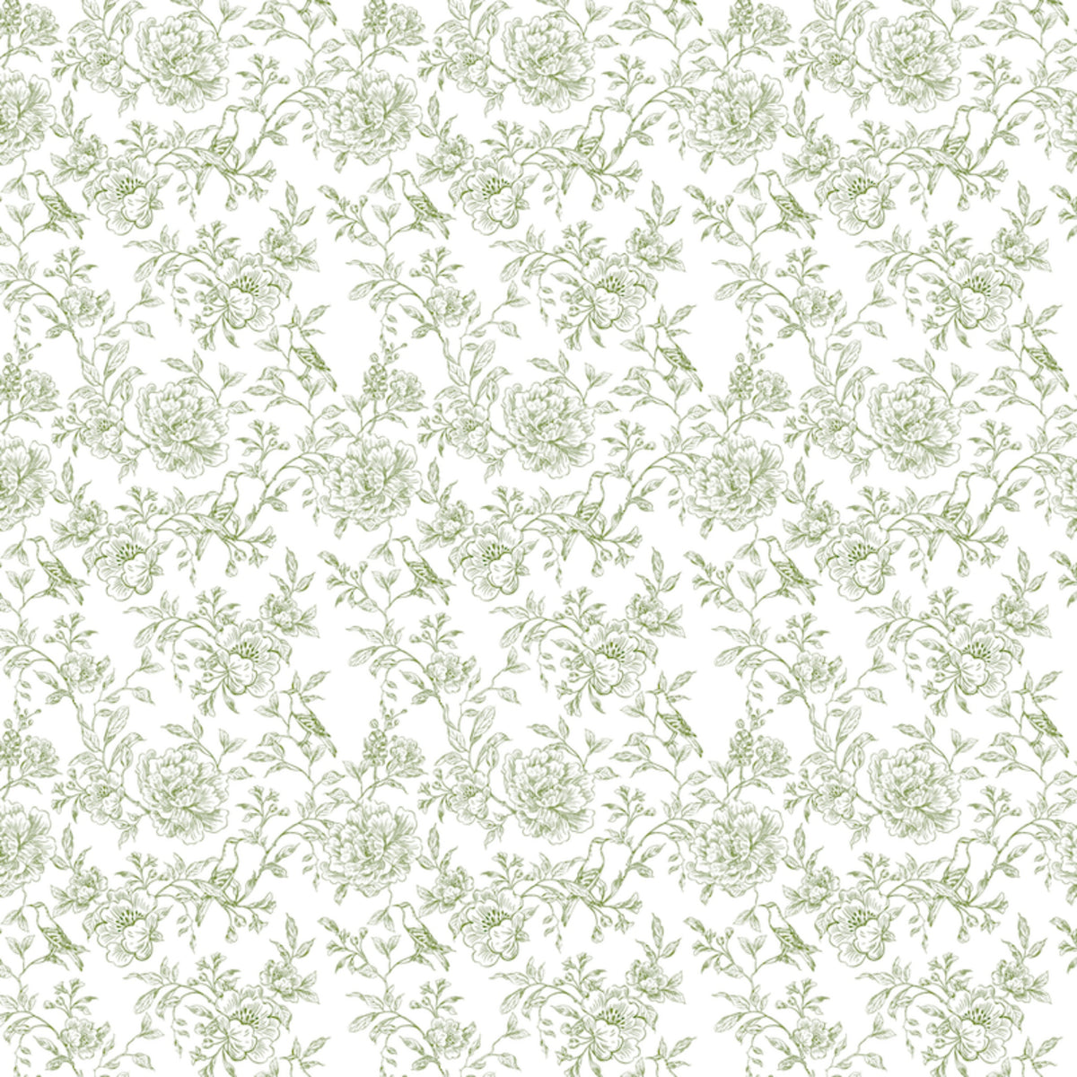 Uniquely Creative Whispers of Wisdom Garden Guardian paper reverse showing sage green hand-drawn floral line art pattern with delicate blooms and leaves on white background