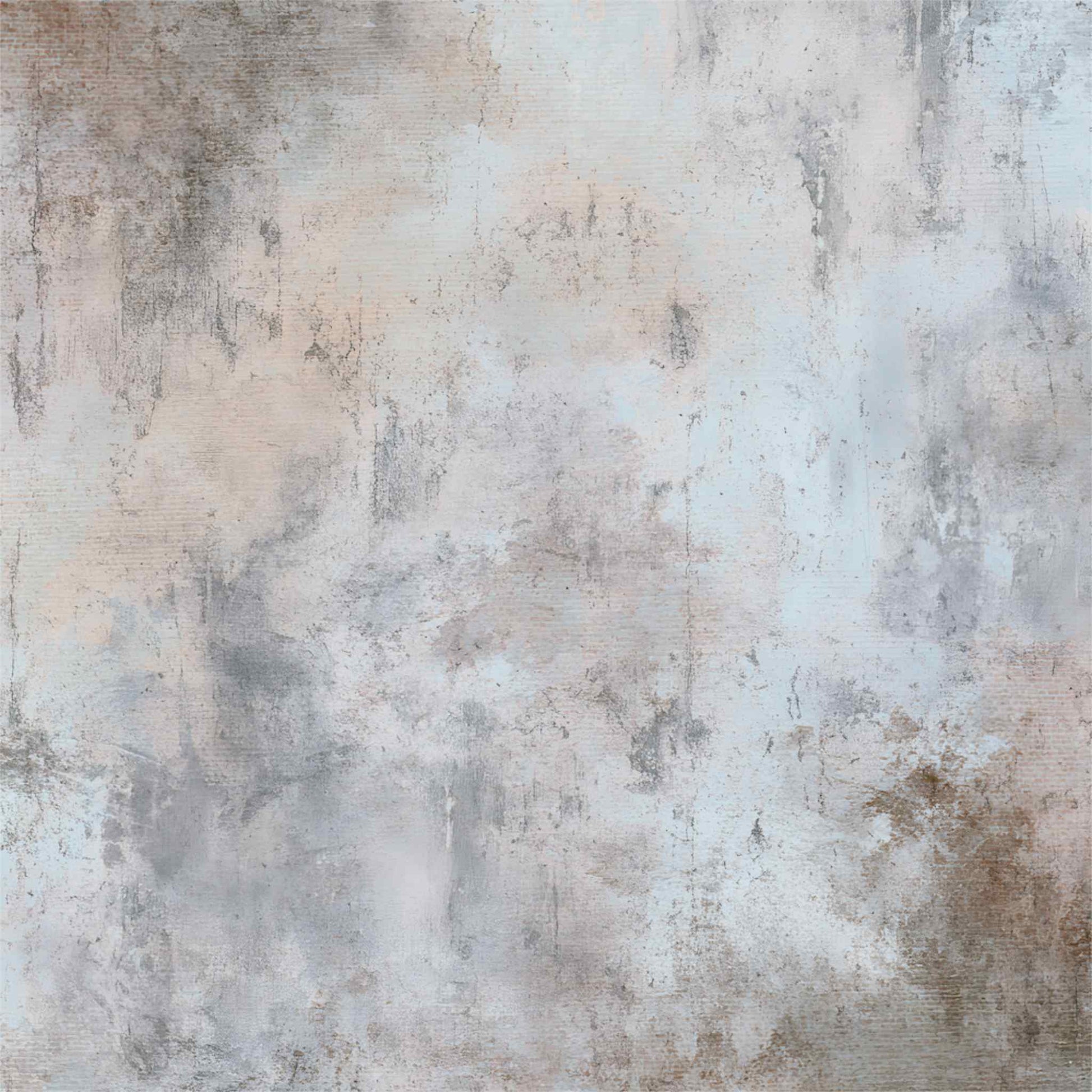 Uniquely Creative Wings and Wheels Open Roads 12x12 paper reverse side, softly distressed concrete and plaster texture in warm cream, grey and pale blue 