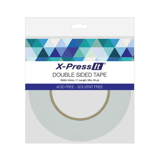X-Press It 24" double-sided tape packaging suitable for folios and for die cutting. 