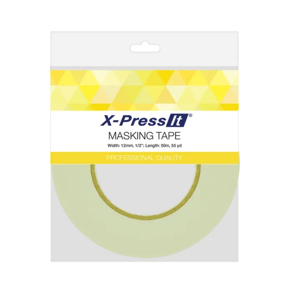 X-Press it 12mm Masking Tape in packaging. Suitable for card making, art journalling, and other paper craft projects. 
